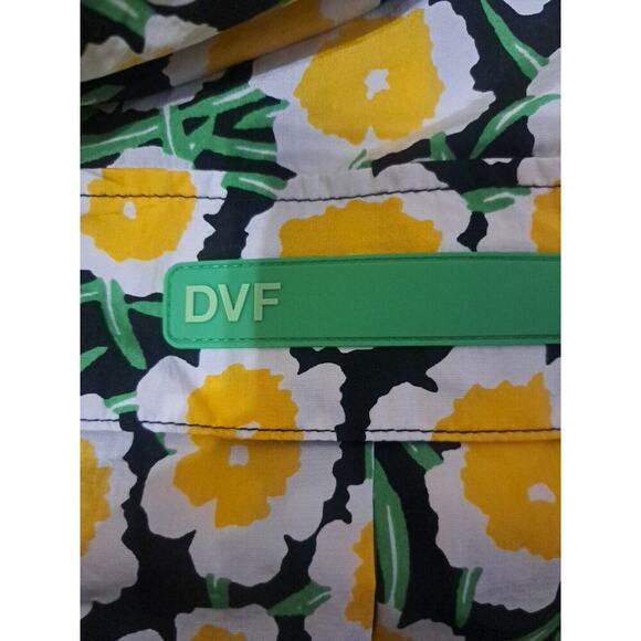 Diane Von Futstenburg Nylon Packable Yellow Poppy Vest Windbreaker Hoodie Small - Picture 3 of 5